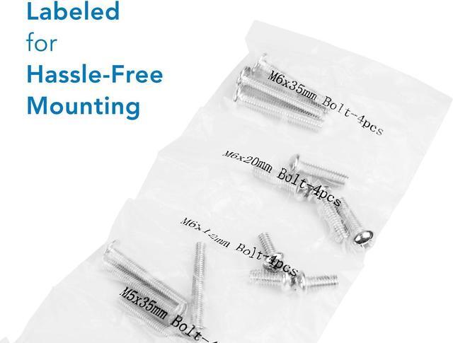 Alt view image 6 of 7 - Mount-It! TV Mounting Hardware Kit, Universal VESA Wall Mount Screw, Washer, Spacer Pack (M4 M5 M6 M8) for TV and Monitor Mounting