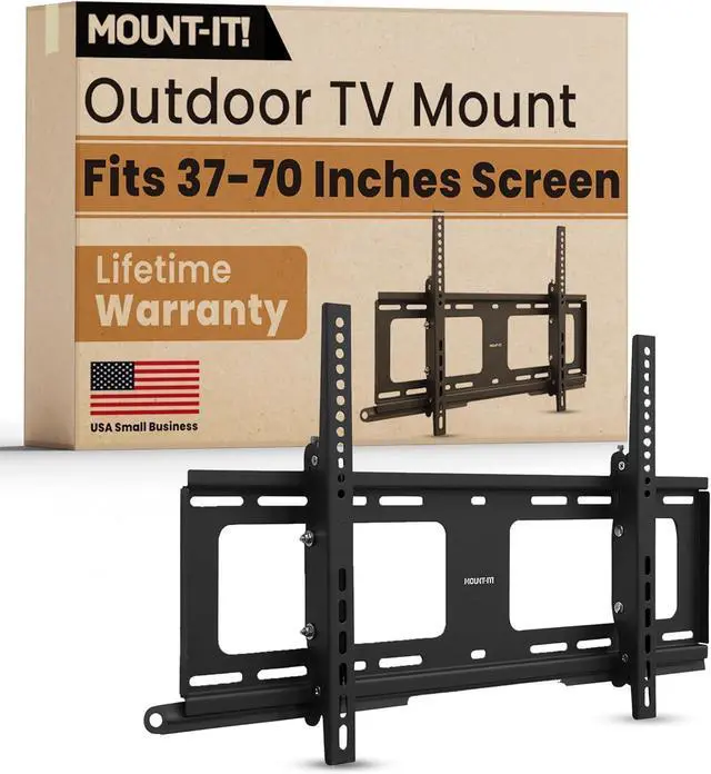 Main image of Mount-It! Weatherproof TV Wall Mount | Lockable & Tilting 2.1" Low Profile Design Fits 37 38 42 50 55 58 60 65 70 75 80 Inch Televisions | VESA Compatible up to 600x400mm | 176 Pound Capacity