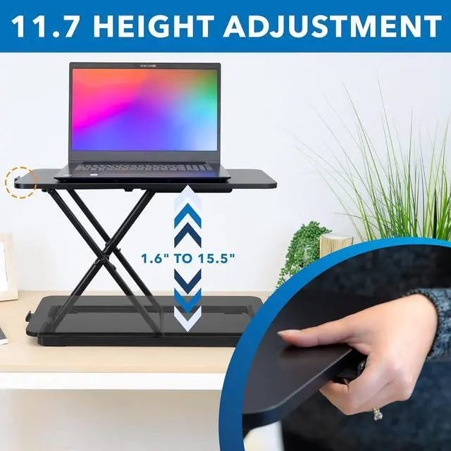 Alt view image 6 of 7 - Mount-It! Standing Keyboard Tray, Adjustable Height Keyboard Riser for Desktop, Ergonomic Sit Stand Key board and Mouse Platform, Ergonomic Lifter for Keyboard and Laptops 23.6 x 11.8 Inch