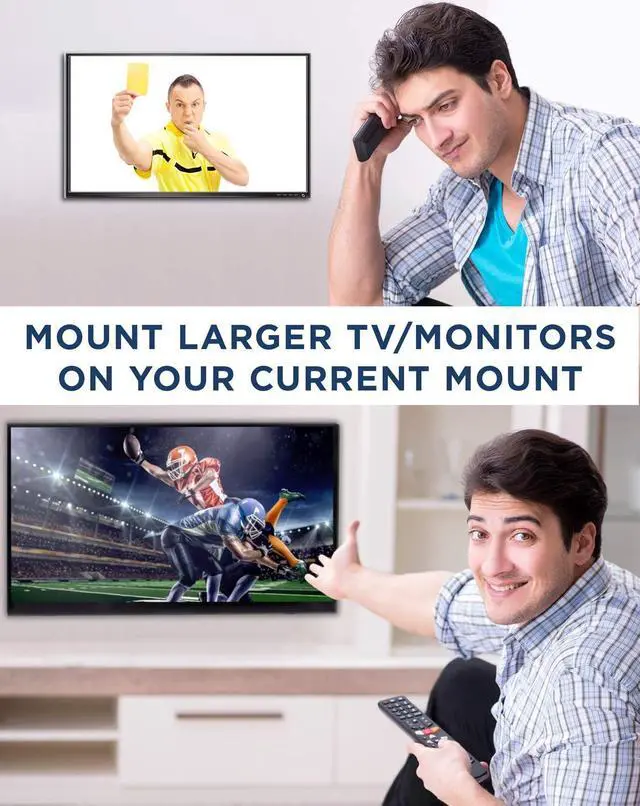 Alt view image 4 of 7 - Mount-It! VESA Mount Adapter Kit | TV Wall Mount Bracket Adapter Converts 75x75 and 100x100 mm Patterns to 200x100 and 200x200 mm | Fits Most 23 Inch to 42 Inch TVs and Monitors | Hardware Included