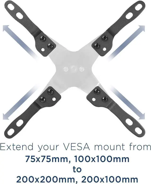 Alt view image 5 of 7 - Mount-It! VESA Mount Adapter Kit | TV Wall Mount Bracket Adapter Converts 75x75 and 100x100 mm Patterns to 200x100 and 200x200 mm | Fits Most 23 Inch to 42 Inch TVs and Monitors | Hardware Included