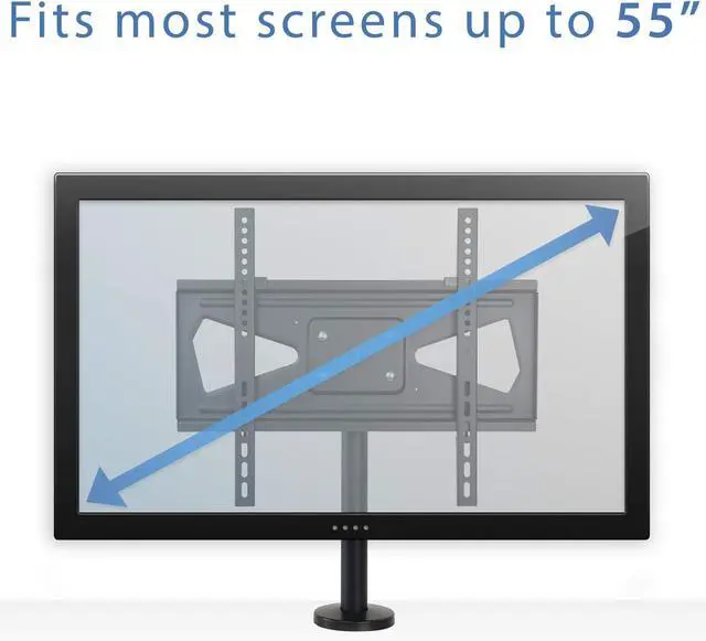 Alt view image 4 of 7 - Mount-It! Bolt Down TV Stand | Heavy Duty Swivel Table Top TV Mount for Screens 32" - 55" | Desktop TV VESA Mount with Swivel | Steel, Black