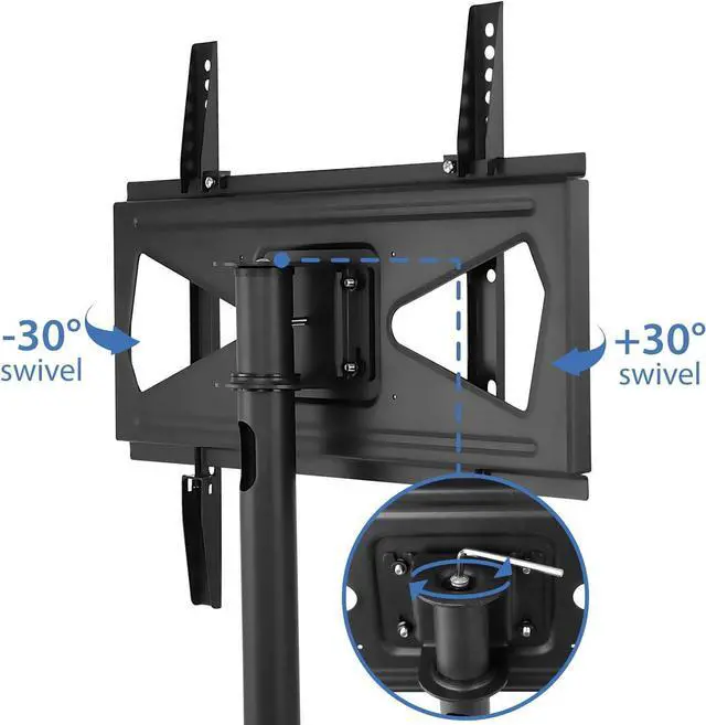 Alt view image 7 of 7 - Mount-It! Bolt Down TV Stand | Heavy Duty Swivel Table Top TV Mount for Screens 32" - 55" | Desktop TV VESA Mount with Swivel | Steel, Black