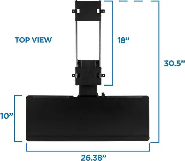 Alt view image 7 of 7 - Mount-It! Under Desk Computer Keyboard and Mouse Tray, Ergonomic Keyboard Drawer with Gel Wrist Pad, Black