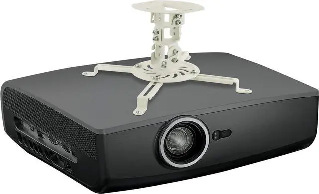 Alt view image 2 of 7 - Mount-It! Low Profile Projector Ceiling Mount [30 lbs Capacity] Universal Bracket | 360 Full Motion Rotation with 30 Degree Tilt and Roll | 6 Inches High (White | Short)