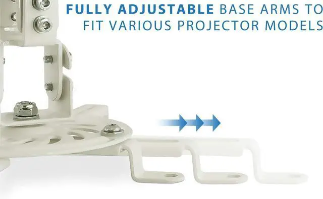 Alt view image 7 of 7 - Mount-It! Low Profile Projector Ceiling Mount [30 lbs Capacity] Universal Bracket | 360 Full Motion Rotation with 30 Degree Tilt and Roll | 6 Inches High (White | Short)