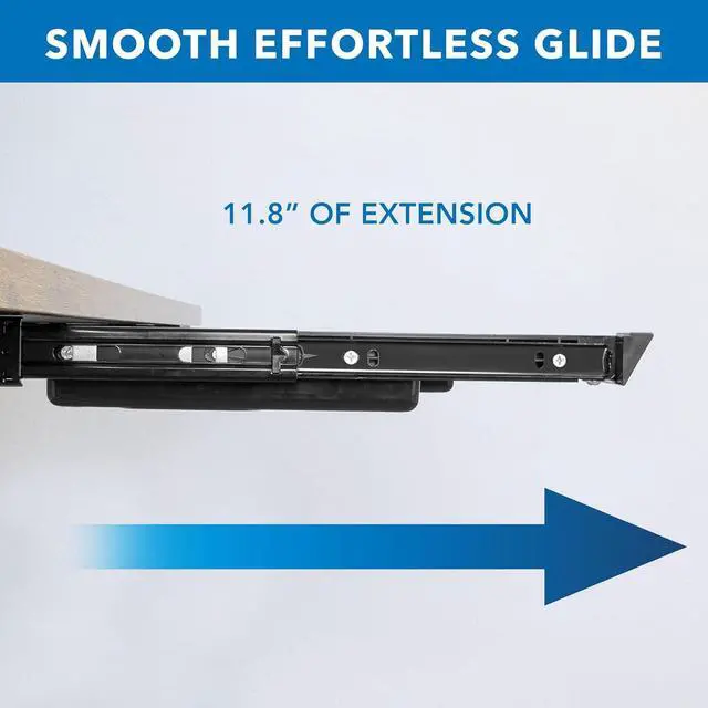 Alt view image 6 of 7 - Mount-It! Under Desk Storage - Deep Under Desk Drawer Organizer - Standing Desk Drawer Attachment - 25.8" Width Under Desk Storage Drawer - Black
