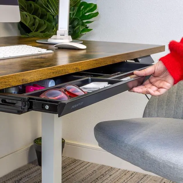 Alt view image 7 of 7 - Mount-It! Under Desk Storage - Deep Under Desk Drawer Organizer - Standing Desk Drawer Attachment - 25.8" Width Under Desk Storage Drawer - Black