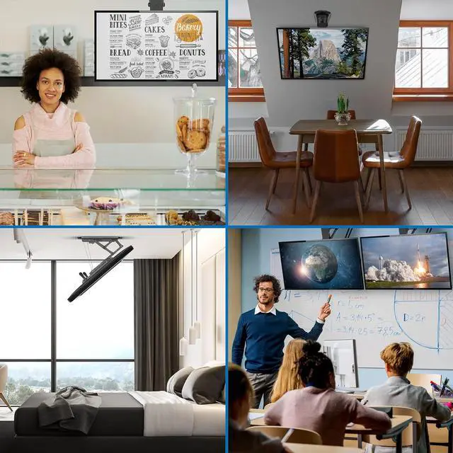 Alt view image 3 of 7 - Mount-It! Motorized Ceiling TV Mount for 32 to 70 Inch TVs, Electric Flip Down TV Mount with Remote and App Control, Drop Down Ceiling TV Mount for Flat and Pitched Roofs, Holds Up to 77 lbs