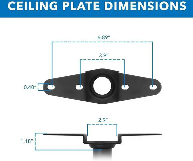 Alt view image 7 of 7 - Mount-It! TV Ceiling Mount, Full Motion Height Adjustable Swivel Tilting Bracket for 42, 45, 47, 49, 50, 55, 60, 65, 70, 75, 80, 85, 90 Inch, TVs 220 Lbs Capacity