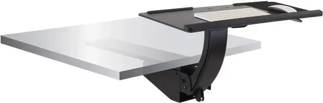 Main image of Mount-It! Sit Stand Keyboard Tray, Height Adjustable Under Desk Keyboard and Mouse Drawer, Full Motion Standing Design with 13.4 Inches of Vertical Adjustment, 26.5 in Wide Platform