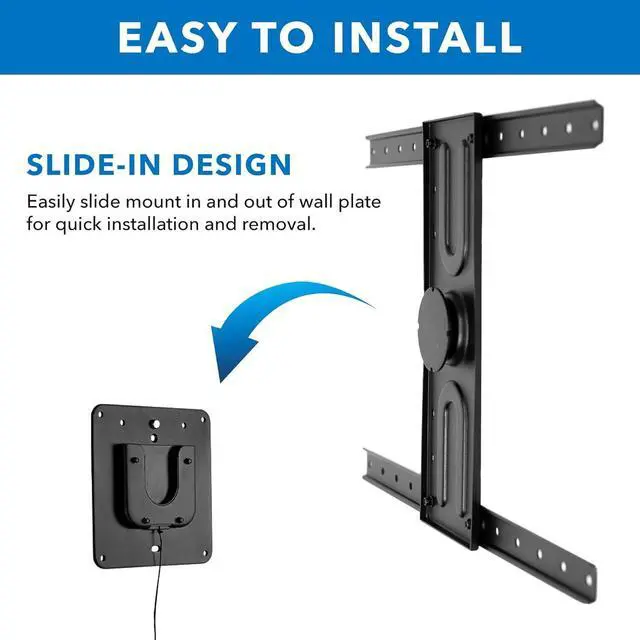 Alt view image 4 of 7 - Mount-It! Landscape to Portrait Rotating TV Wall Mount | Vertical Flush TV Mount with 360 Degree Rotation | Fits VESA Up to 600x400, 37 to 80 Inch Screens, 110 Lbs Capacity