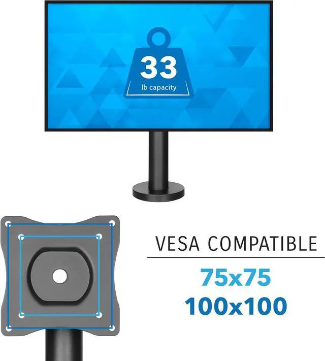 Alt view image 7 of 7 - Mount-It! Point-of-Sale Register Stand for Checkout Stations and Screens with VESA Patterns | Height Adjustable Pole with Bolt-Down Base, VESA 75, 100 Compatible