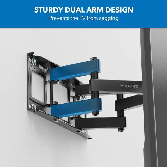 Alt view image 4 of 7 - Mount-It! Full Motion TV Wall Mount with Heavy Duty Dual Arms, 14" Extension and Compatible with TVs 37" up to 80" Screen Size, Fits VESA up to 600x400mm, 88 Lbs Capacity