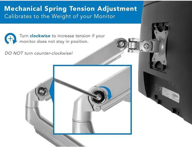 Alt view image 5 of 6 - Mount-It! Single Monitor Arm Mount | Desk Stand | Full Motion Height Adjustable Articulating Mechanical Spring Arm | Fits 24 27 29 30 32 Inch VESA Compatible Computer Screen | C-Clamp and Grommet Base