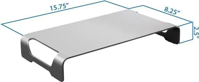 Alt view image 6 of 7 - Mount-It! Aluminum Monitor Stand for iMac - Wide Unibody Monitor Riser - Metal Monitor Stand Desktop Organizer with Keyboard Storage - Universal Desktop Monitor Riser for PC, iMac, MacBook, Laptop