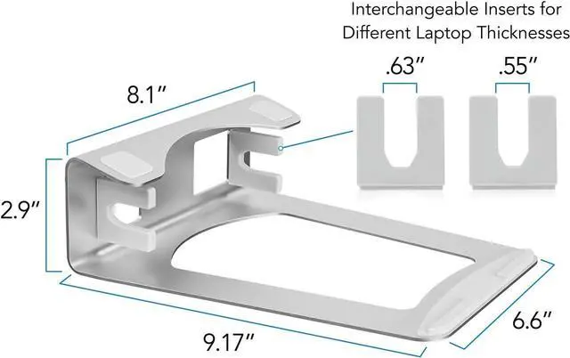 Alt view image 3 of 7 - Mount-It! Vertical Laptop Stand - Aluminum 2 in 1 Riser for Desk | MacBook Air and Pro Holder