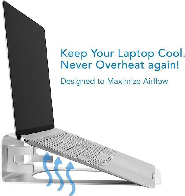 Alt view image 6 of 7 - Mount-It! Vertical Laptop Stand - Aluminum 2 in 1 Riser for Desk | MacBook Air and Pro Holder