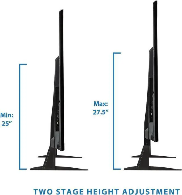 Alt view image 3 of 7 - Mount-It! Universal TV Stand, TV Stand Mount, TV Legs for 32-60 inch LCD/LED/OLED Plasma TVs, Height Adjustable, 110 Lb Capacity, VESA up to 800x400 mm