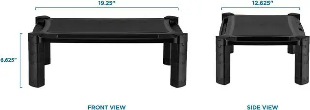 Alt view image 7 of 7 - Mount-It! Desktop Computer Monitor Riser - Height Adjustable Tabletop Stand Shelf for PC and Laptop Displays and Printers, 19 x 13 Inch, 6.6 High, Black, MI-7851