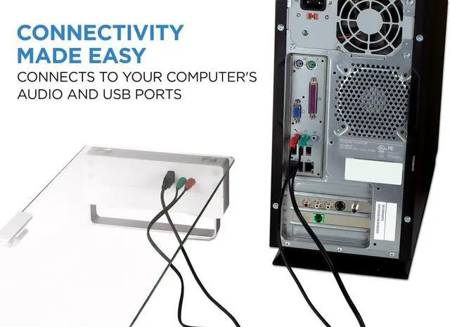 Alt view image 6 of 7 - Mount-It! Glass Monitor Stand with 3 USB Ports | Desktop Riser Fits 24, 27, 30, 32 Inch Screens, 66 Lbs Capacity