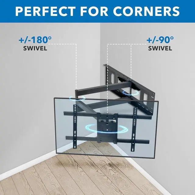 Alt view image 4 of 7 - Mount-It! Long Arm TV Mount, Full Motion Long Extension Wall Bracket with 38.5 inch Extension,TV Wall Mount Fits Screens 40, 50, 55, 60, 65, 70, 75, 80 Inch, Max VESA 600x400 Compatible, Holds 121 Lbs