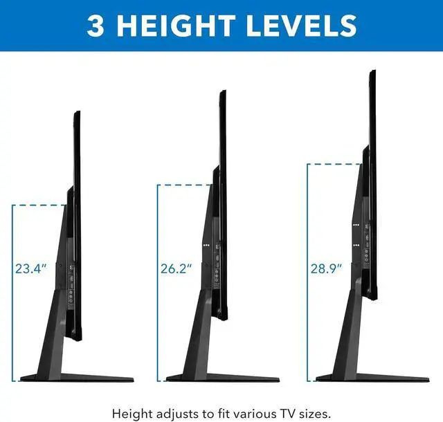 Alt view image 5 of 7 - Mount-It! Tabletop TV Stand Base with Tilt Function, Universal TV Base Replacement with Height Adjustment, TV Legs Fits Most 32 to 70 inch Flat Screen TVs, VESA up to 800 by 400mm, 110 Lbs Capacity