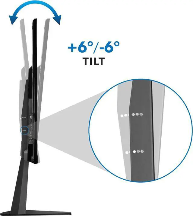 Alt view image 4 of 7 - Mount-It! Tabletop TV Stand Base with Tilt Function, Universal TV Base Replacement with Height Adjustment, TV Legs Fits Most 32 to 70 inch Flat Screen TVs, VESA up to 800 by 400mm, 110 Lbs Capacity