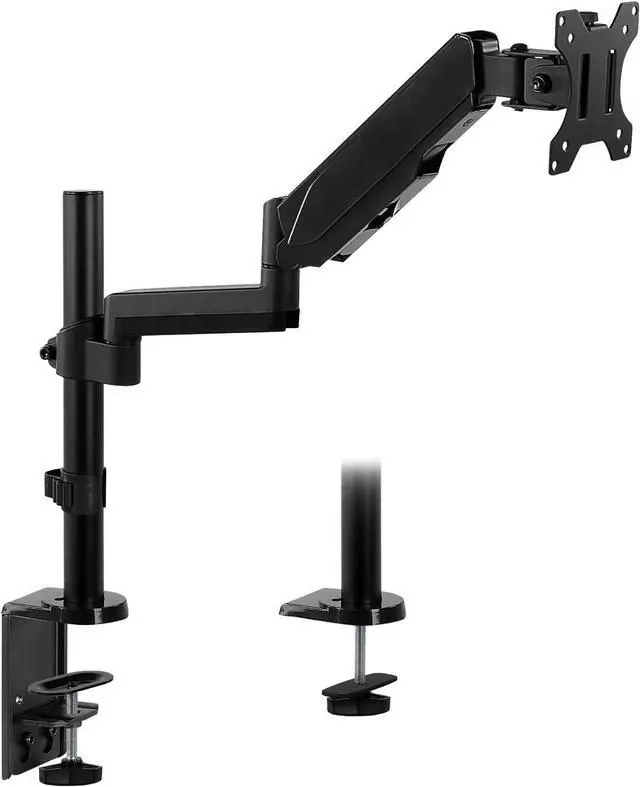 Alt view image 2 of 7 - Mount-It! Single Monitor Arm Mount | Desk Stand | Full Motion Height Adjustable Articulating Gas Spring Arm | Fits 19 21 24 27 29 30 32 Inch VESA Compatible Computer Screen | C-Clamp and Grommet Base