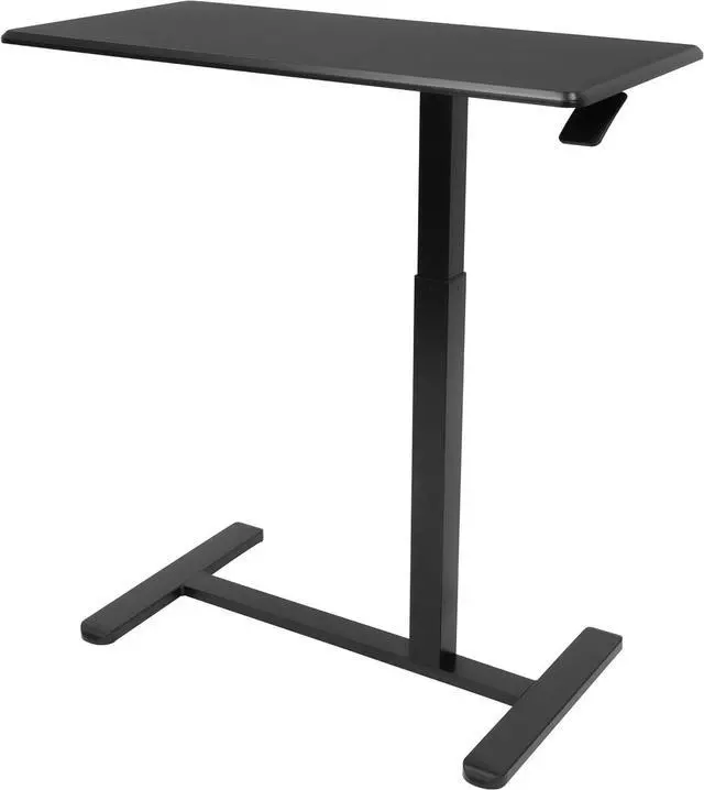 Alt view image 4 of 7 - Mount-It! Overbed Table with Wheels, Adjustable Height Bedside Table for Hospital & Home, Over The Bed Laptop Desk, Rolling Hospital Bed Table for Eating, Working, or Recovery (Black)