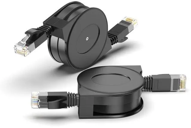 Main image of Retractable Ethernet Cable Cat6 5.9 ft Ethernet Cable 2 Pack Flat LAN Cable High Speed Outdoor Ethernet Patch Cord for Laptop Travel (5.9 feet(1.8M))