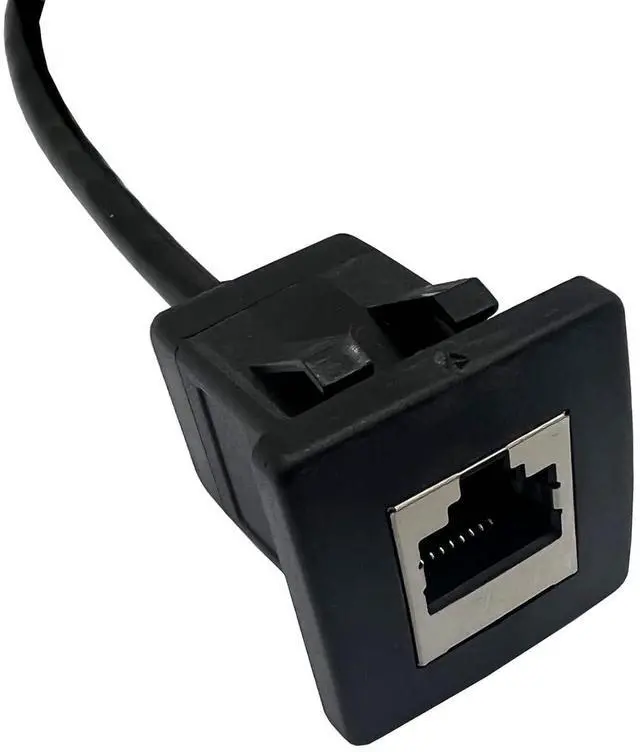 Alt view image 3 of 6 - Qaoquda Cat5e RJ45 Square Flush Mount Cable, RJ45 Male to Female Shielded Ethernet Network Panel Mount Extension Cable for Car, Boat and Home Wall 1M/3Ft