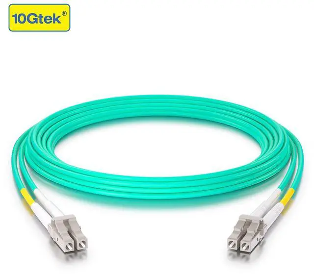Alt view image 2 of 6 - 10Gtek Fiber Patch Cable - LC to LC OM3 10Gb/Gigabit Multi-Mode Jumper Duplex 50/125m LSZH Fiber Optic Cord for SFP Transceiver, Aqua, 10-Meter(32.8ft), 4-Pack