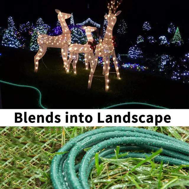 Alt view image 4 of 7 - HUANCHAIN Indoor Outdoor Green Extension Cord 50 ft Waterproof, 16/3 Gauge Flexible Cold-Resistant Appliance Extension Cord Outside, 13A 1625W 16AWG SJTW, 3 Prong Heavy Duty Electric Cable, ETL