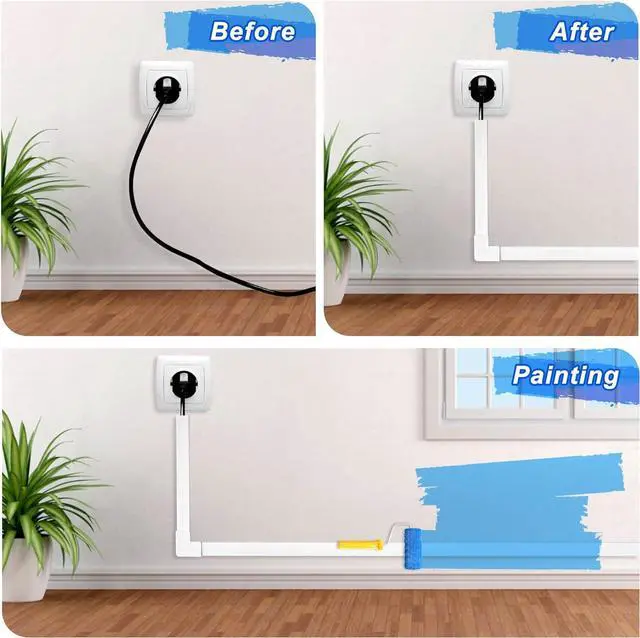 Alt view image 6 of 6 - Cable Covers for Cords on Wall-392.5in Wire Hider for TV on Wall, White Cable Concealer, 25 x L15.7in W0.95H 0.55in