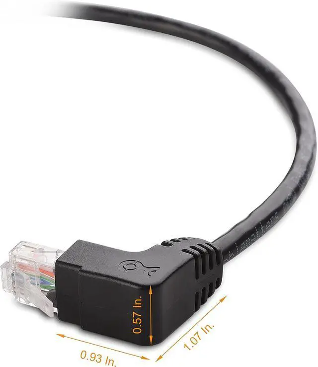 Alt view image 7 of 7 - Cable Matters 10Gbps Combo-Pack 90 Degree Cat 6 Ethernet Cable - 10ft, Cat6 Right Angle Ethernet Cable (Right Angle Up and Down Connectors)
