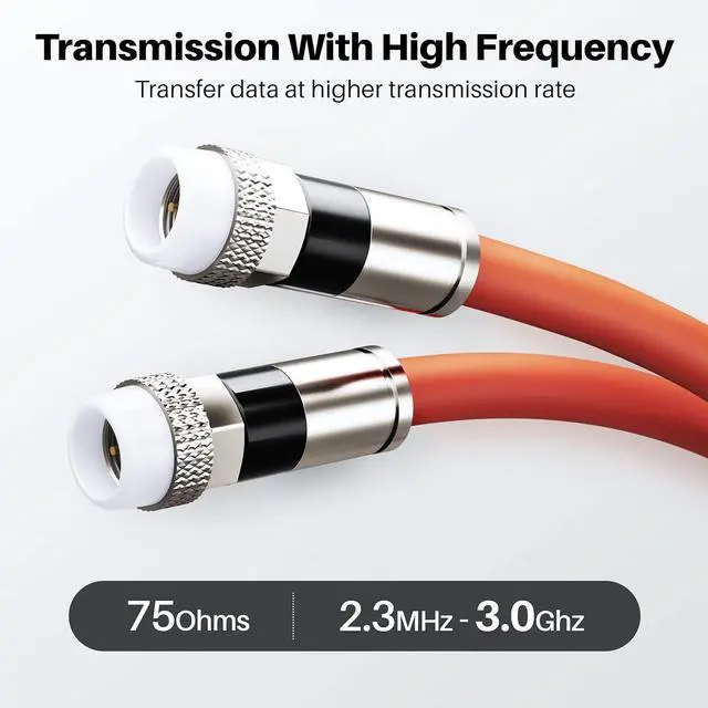 Alt view image 2 of 7 - GEARit Coaxial Cable for Direct Burial (100ft) RG6 70 Ohm RF Rubber Boot Waterproof Underground in-Wall with Rubber Boot, High-Speed Internet, Broadband, Digital TV Aerial, Satellite Cable 100 Feet