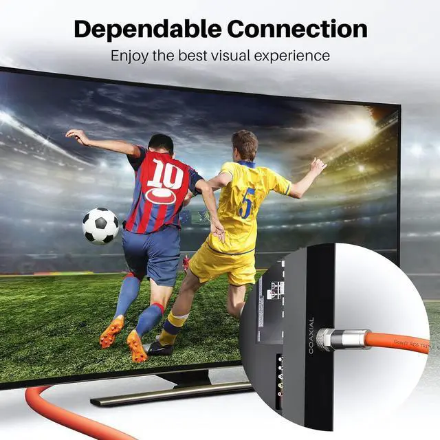 Alt view image 4 of 7 - GEARit Coaxial Cable for Direct Burial (100ft) RG6 70 Ohm RF Rubber Boot Waterproof Underground in-Wall with Rubber Boot, High-Speed Internet, Broadband, Digital TV Aerial, Satellite Cable 100 Feet