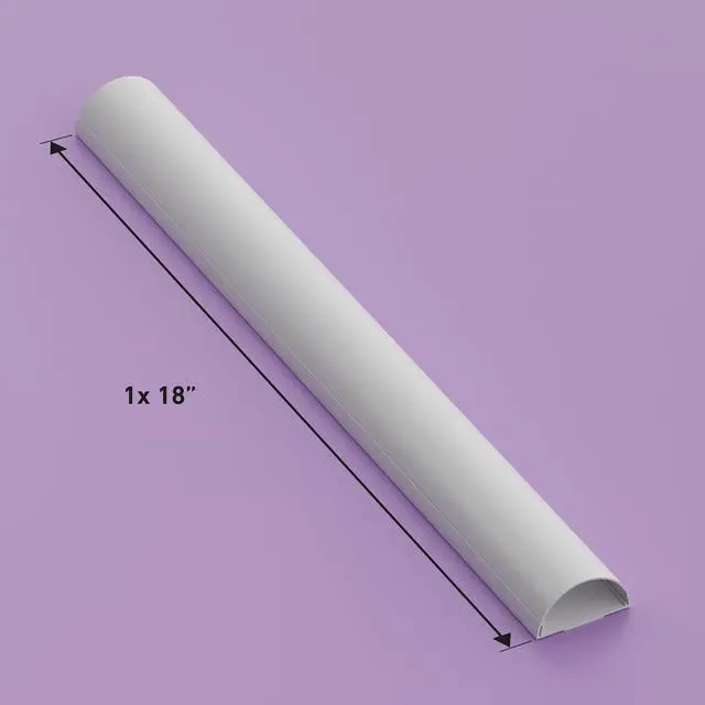 Alt view image 4 of 7 - D-Line TV Wire Hider, Half Round Cord Cover for Wall Mount TV, Hinged One-Piece Raceway, Paintable, Self-Adhesive Cable Management - 2" (W) x 1" (H) x 18" Length - White