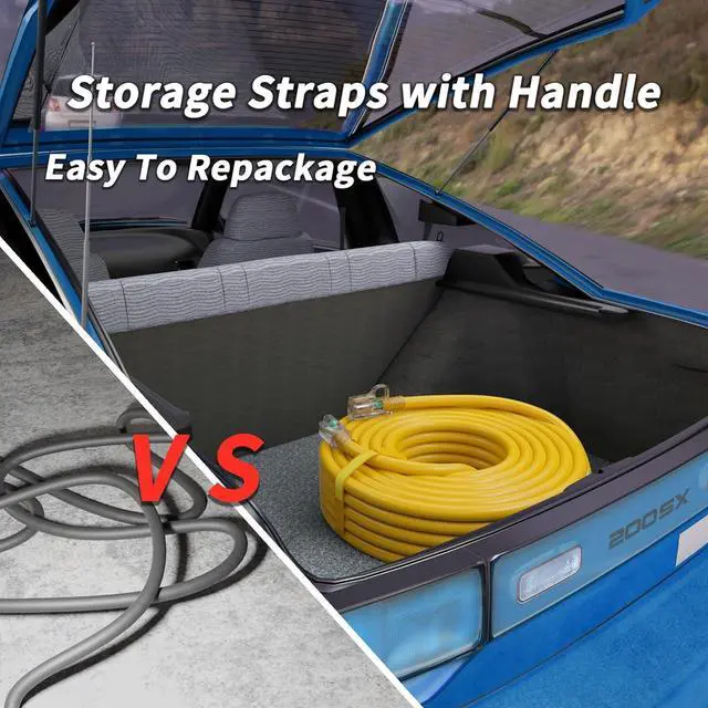 Alt view image 5 of 7 - 14/3 Gauge Yellow Outdoor Extension Cord 50 ft Waterproof with Lighted Indicator, Cold Weatherproof -40°C, Flexible 3 Prong Extension Cord Outside,15A 1875W 14AWG SJTW, ETL Listed