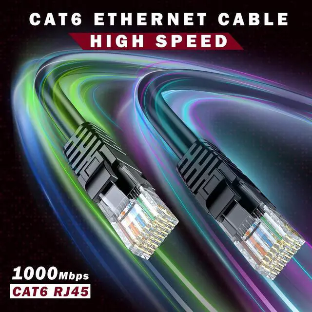 Alt view image 5 of 7 - Maximm Cat 6 Ethernet Cable 1.5 Ft, 100% Pure Copper, Cat6 Cable (10 Pack) LAN Cable, Internet Cable, Patch Cable and Network Cable - UTP (Black) 1.5 Feet