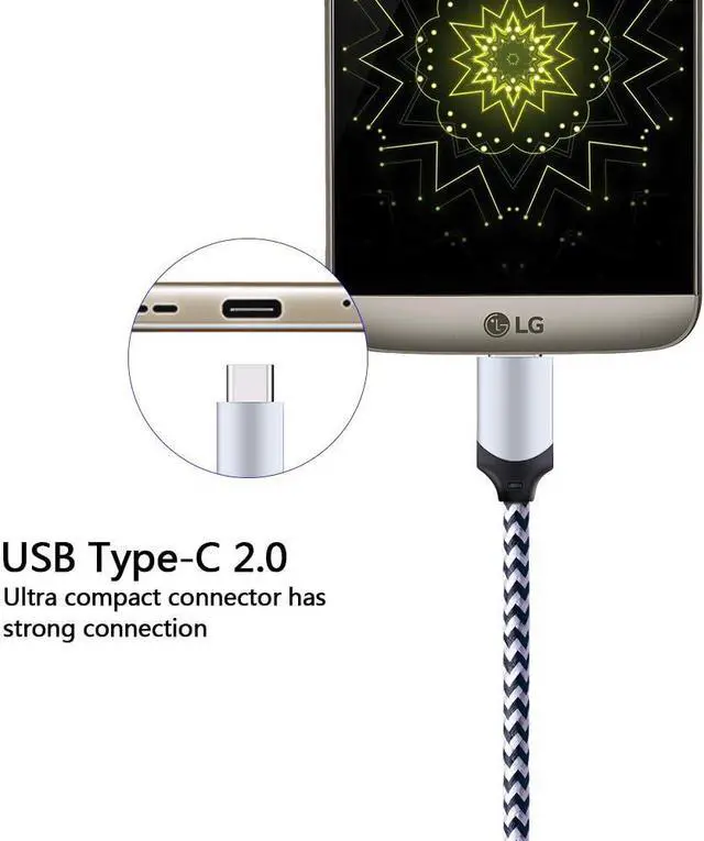 Alt view image 4 of 7 - 5Pack 6ft Fast USB Type C Cable Phone Charger Cord for Samsung Galaxy S25 S25+ Plus Ultra S24 S23 S22 S21 S20 FE Ultra S10 S10+ S9 S8 Plus Note 20 Ultra 10 9 8 A51 A71 A53 A14 5G
