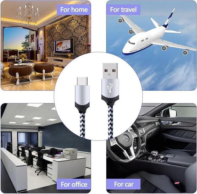 Alt view image 7 of 7 - 5Pack 6ft Fast USB Type C Cable Phone Charger Cord for Samsung Galaxy S25 S25+ Plus Ultra S24 S23 S22 S21 S20 FE Ultra S10 S10+ S9 S8 Plus Note 20 Ultra 10 9 8 A51 A71 A53 A14 5G