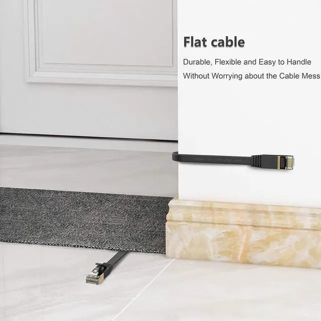 Alt view image 4 of 6 - Cat 7 Ethernet Cable 100 ft High Speed 10Gbps 600MHz, Shielded Long Ethernet Cord, LAN Cable with RJ45, Flat Internet Network Patch Cord, Fast LAN Wire for Gaming, PS5/4/3, Xbox, Modem, Router