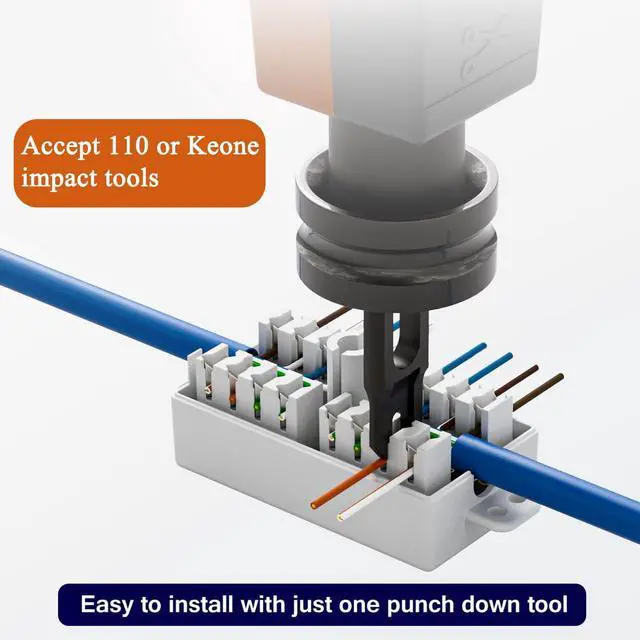 Alt view image 3 of 6 - Cat 6 Junction Box 5 Pack Cat5e Splice Connector Unshielded, Punch Down Type