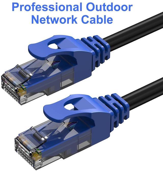 Alt view image 2 of 6 - 300FT Cat6 Outdoor Ethernet Cable, In-Ground, Heavy Duty Direct Burial, 24AWG CCA Patch Cord, POE, UTP, Waterproof, LLDPE UV Resistant, Network, Internet, LAN, Cat 6 Cable 300 Feet with 25 Cable Ties