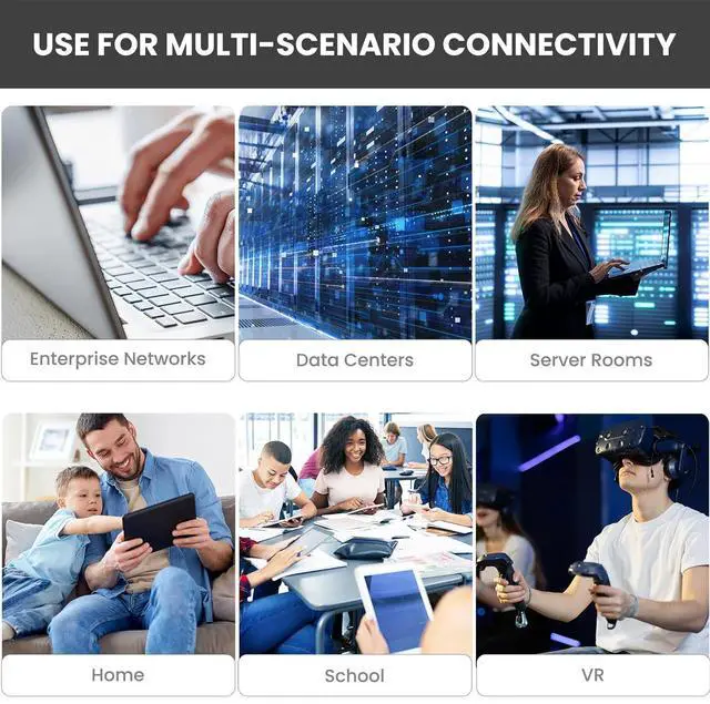 Alt view image 5 of 7 - Ultra Clarity Cables Cat 6 Ethernet Cable 6 FT (10 Pack), Cat6 Patch Cable, High Speed 10Gbps 500Mhz Ethernet Cable Network Cord, RJ45 Lan Internet Cable for Computer Modem Router PS4/5 Xbox -5 Colors