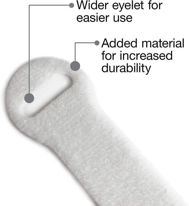 Alt view image 7 of 7 - Self-Gripping Cable Ties by Wrap-It Storage, White, 40 Pack (5 Inch and 8 Inch Straps)  Reusable Hook and Loop Cord Organizer Cable Ties for Cord Management and Desk or Office Organization