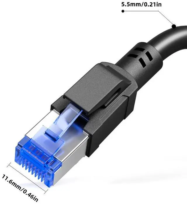 Alt view image 4 of 6 - Ercielook CAT8 Ethernet Cable High Speed, 50ft Heavy Duty 40Gbps 2000Mhz Internet Cord with RJ45 Connectors for Modem Gaming PC PS5 Xbox Router