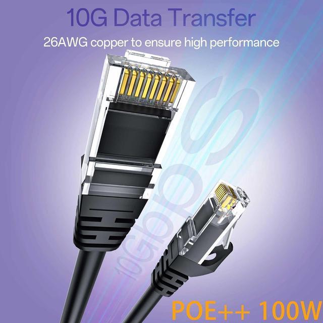 Alt view image 2 of 7 - Cat 6 Ethernet Cable 3FT 10Pack, Cat6 Ethernet Patch Cable 10Gbps, High-Speed UTP Cat6 Network Cable Pure Copper, Cat 6 Cable for Home and Office Network, Black